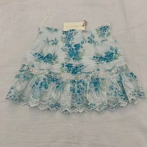 LoveShackFancy Magic Turquoise Jimena Skirt